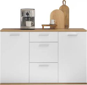 Kommode BC 1035 weiß Eiche Artisan Nachbildung B/H/T: ca. 135x86x38 cm