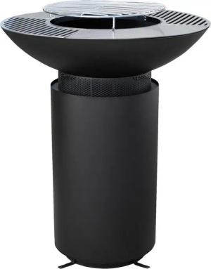 Westmann Feuerstelle mit Grill schwarz Stahl H/D: ca. 95x75 cm