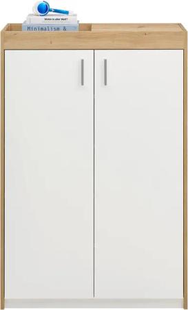 Schuhkommode Paris Eiche Sonoma Nachbildung weiß B/H/T: ca. 84x126x38 cm