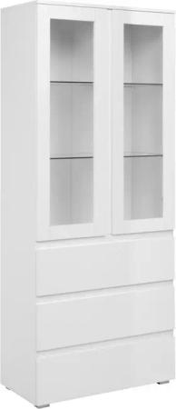 Vitrine Capetown weiß weiß glänzend B/H/T: ca. 80x191x40 cm