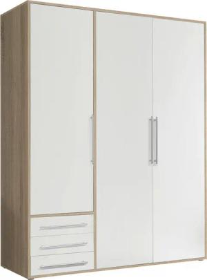 Kleiderschrank Lyss Eiche Sonoma Nachbildung weiß B/H/T: ca. 155x194x58 cm
