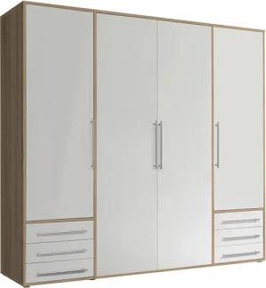 Kleiderschrank Lyss Eiche Sonoma Nachbildung weiß B/H/T: ca. 206x194x58 cm