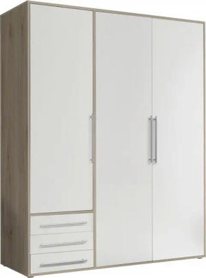 Kleiderschrank Lyss Eiche San-Remo Nachbildung weiß B/H/T: ca. 155x194x58 cm