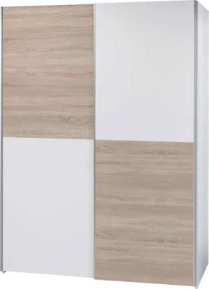 Schwebetürenschrank Time weiß Eiche Sonoma Nachbildung B/H/T: ca. 170x195x59 cm
