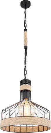 GLOBO Pendelleuchte 15675H1 schwarz Metall H/D: ca. 135x35 cm E27 1 Brennstellen