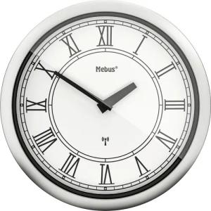 Mebus Wanduhr silber D: ca. 25 cm