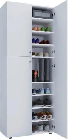 Schuhschrank Lona XXL weiß B/H/T: ca. 70x182x39 cm