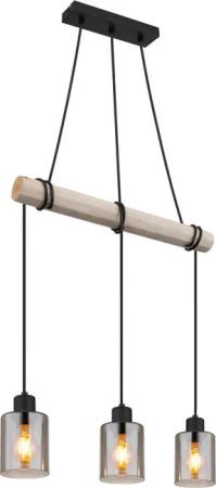 GLOBO Spot Rauch schwarz Glas Metall B/H/T: ca. 10x140x50 cm E27 3 Brennstellen