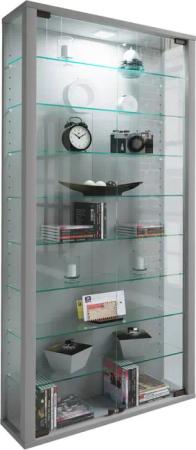 Vitrine Vitrosa Maxi silber Holzwerkstoff Glas B/H/T: ca. 59x113x18 cm