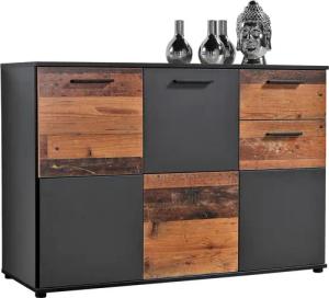 Kommode Zero anthrazit Old Wood Nachbildung B/H/T: ca. 117x82x39 cm