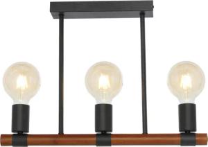 GLOBO Deckenleuchte schwarz Metall B/H/T: ca. 6x35x49 cm E27 3 Brennstellen