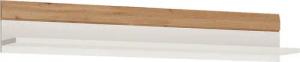 Wandboard Merida weiß weiß hochglänzend Eiche Wotan B/H/T: ca. 140x23x22 cm