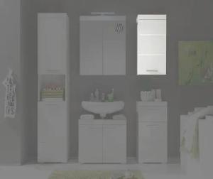 Badhängeschrank Amanda weiß weiß Hochglanz B/H/T: ca. 37x77x23 cm