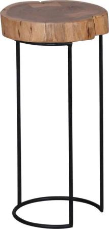 Beistelltisch natur schwarz Akazie Metall B/H/T: ca. 28x55x28 cm