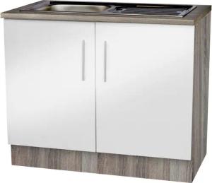 Spülenschrank Judith weiß Hochglanz B/H/T: ca. 100x82x57 cm