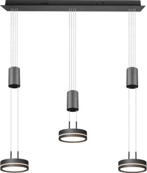 TRIO Pendelleuchte FRANKLIN 326510342 anthrazit Aluminium B/H/T: ca. 85x150x14 cm 3.0 Brennstellen