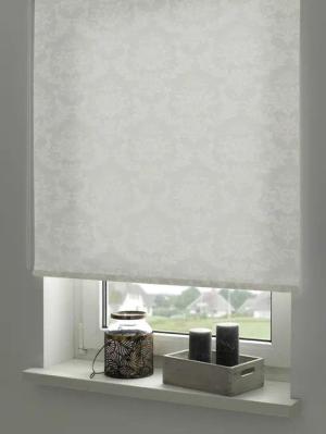 Seitenzugrollo Tageslichtqualität Ornament weiß B/L: ca. 102x175 cm
