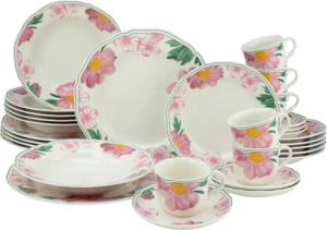 CreaTable Kombiservice Alba Rose bunt Porzellan 30 tlg.