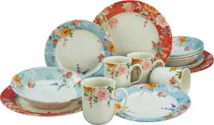 CreaTable Kombiservice Crimson bunt Steingut 16 tlg.