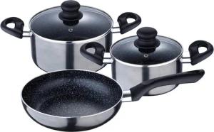 SAN IGNACIO Kochgeschirrset Soria schwarz Aluminium 4 tlg.