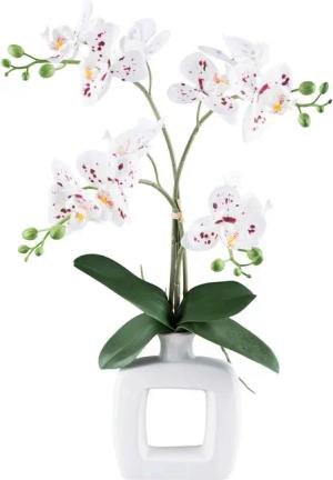 Kunstpflanze Phalaenopsis weiß Kunststoff B/H/L: ca. 16x42x17 cm