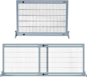 PawHut Hunde-Schutzgitter grau Kiefer B/H/L: ca. 36x183x69 cm