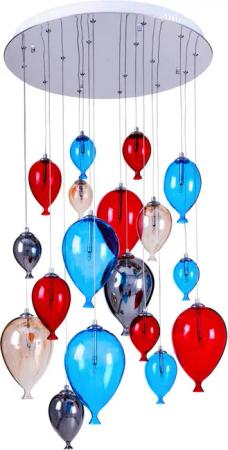 SPOT Light Pendelleuchte Balloon silber multicolor H/D: ca. 160x60 cm null 18 Brennstellen