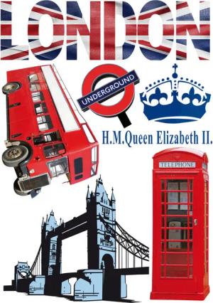 Dekosticker London bunt B/L: ca. 50x70 cm 2 tlg.