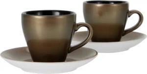 CreaTable Espressotassenset Golden Days gold Steinzeug 4 tlg.