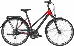 Pegasus Premio SL HS-i 27, 9 Gang Kettenschaltung, Damenfahrrad, Trapez, Modell 2021, 28 Zoll 58 cm black matt/red