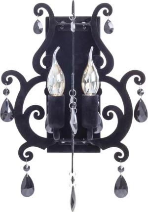 Näve Leuchten Wandleuchte 183122 schwarz Glas Metall B/H/T: ca. 30x40x20 cm E14 2 Brennstellen