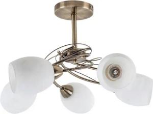 SPOT Light Deckenleuchte 8280511 altmessing weiß Metall Glas H/D: ca. 38x58 cm E27 5 Brennstellen