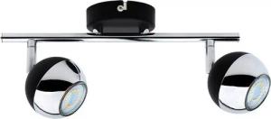 SPOT Light Spotbalken 2502204 schwarz Chrom Metall B/H/T: ca. 30x16x8 cm GU10 2 Brennstellen