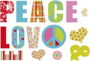 Komar Wandtattoo Love and Peace Sprüche Love and Peace B/L: ca. 100x70 cm