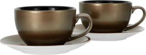 CreaTable Cappucinotassenset Golden Days gold Steinzeug 4 tlg.