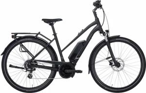 PEGASUS Solero E8 Plus (400 Wh), 8 Gang Kettenschaltung, Damenfahrrad, Trapez, Modell 2022/2023, 28 Zoll 55 cm black matt