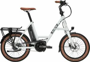 i:SY S8 F B (500 Wh), 8 Gang Nabenschaltung, Unisexfahrrad, Kompakt, Modell 2023, 20 Zoll 47 cm seashell white