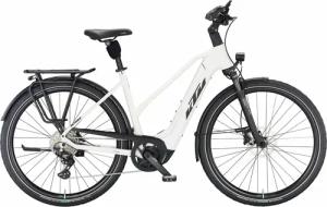KTM CENTO 10 (625 Wh), 10 Gang Kettenschaltung, Damenfahrrad, Trapez, Modell 2024, 28 Zoll 56 cm white matt (black+red)