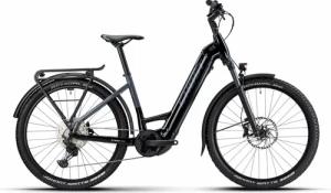 GHOST E-Teru Advanced EQ Low (750 Wh), 11 Gang Kettenschaltung, Damenfahrrad, Wave, Modell 2024, 27,5 Zoll 50 cm black/dark grey - glossy