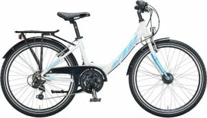 KTM WILDCAT 24, 18 Gang Kettenschaltung, Jugendfahrrad, Tiefeinsteiger, Modell 2021, 24 Zoll 35 cm metallic white (ice blue)