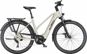 KTM MACINA STYLE 740 (750 Wh), 10 Gang Kettenschaltung, Damenfahrrad, Trapez, Modell 2024, 28 Zoll 56 cm champagne matt (black+orange)