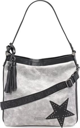 Tamaris Schultertasche Jem (Set), Damen Hobo Bag L, Schultertasche metallic, Stern-Applikation