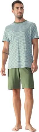 Mey Pyjama Mey Herren Kurzpyjama 33065 Elm Green (1 Stück, 1 tlg., 1 Stück)