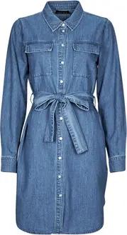 Pieces Kurze Kleider PCOSALINA LS MIDI DNM MB DRESS