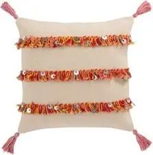 J-line  Kissen COUSSIN 3RANG FRAN COT BEI/MIX (45x45x3cm)