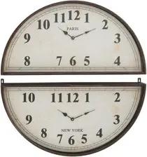 J-line Uhren HORL 2P PARIS NEW YORK MET BR (74x7.5x77cm)