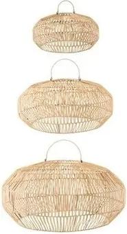 J-line Lampenschirme und Lampensockel S/3 ABAT-JOUR ROTIN NATUREL (78.5x78.5x39cm)