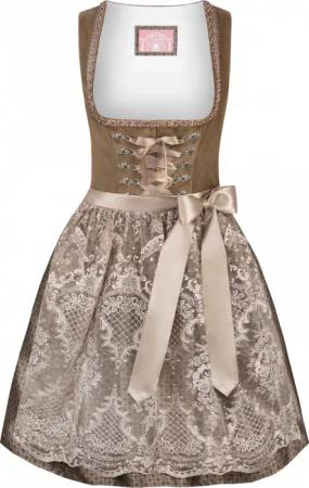 Dirndl Loredana (taupe, Gr. 38) von Stockerpoint Wiesnwuid für Damen, 40% Baumwolle, 60% Polyester