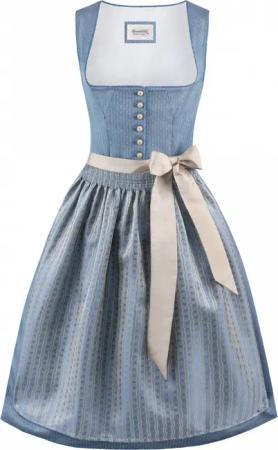 Dirndl Irit (rauchblau, Gr. 46) von Stockerpoint Heimatgwand für Damen, Midi Dirndl 60-65 cm, 100% Polyester