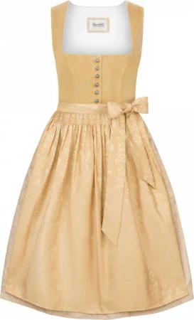 Dirndl Viktoria (senf, Gr. 48) von Stockerpoint Heimatgwand für Damen, 60% Polyester, 40% Baumwolle